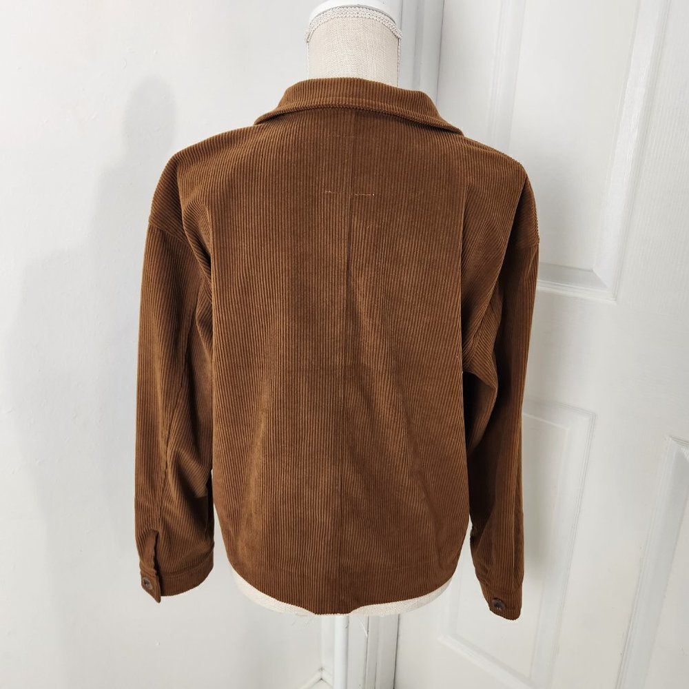 Avec Les Filles Blazer Womens Small Brown Corduroy Flap Pockets Boho Minimalist - Picture 5 of 14